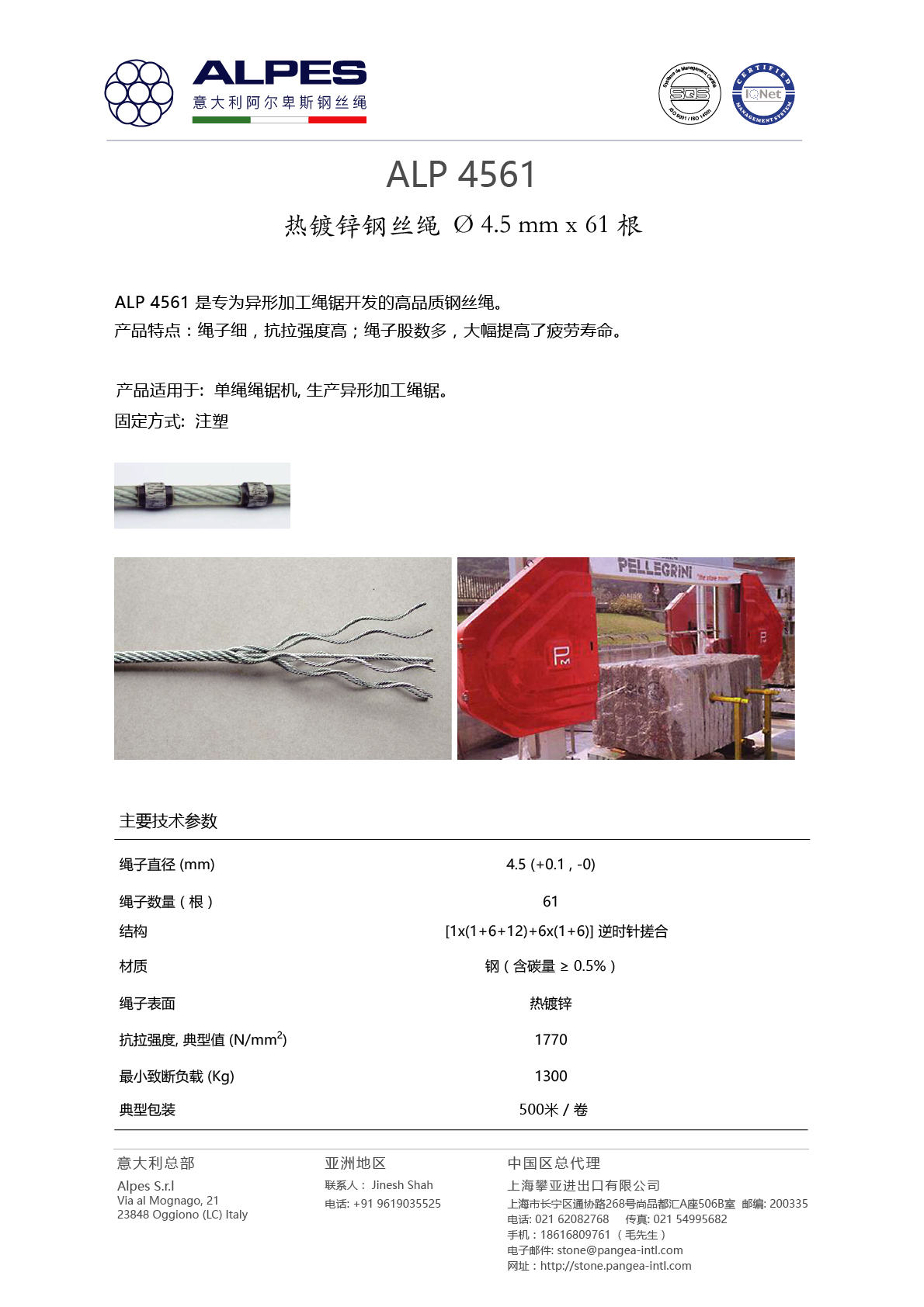 意大利阿尔卑斯钢丝绳 4561